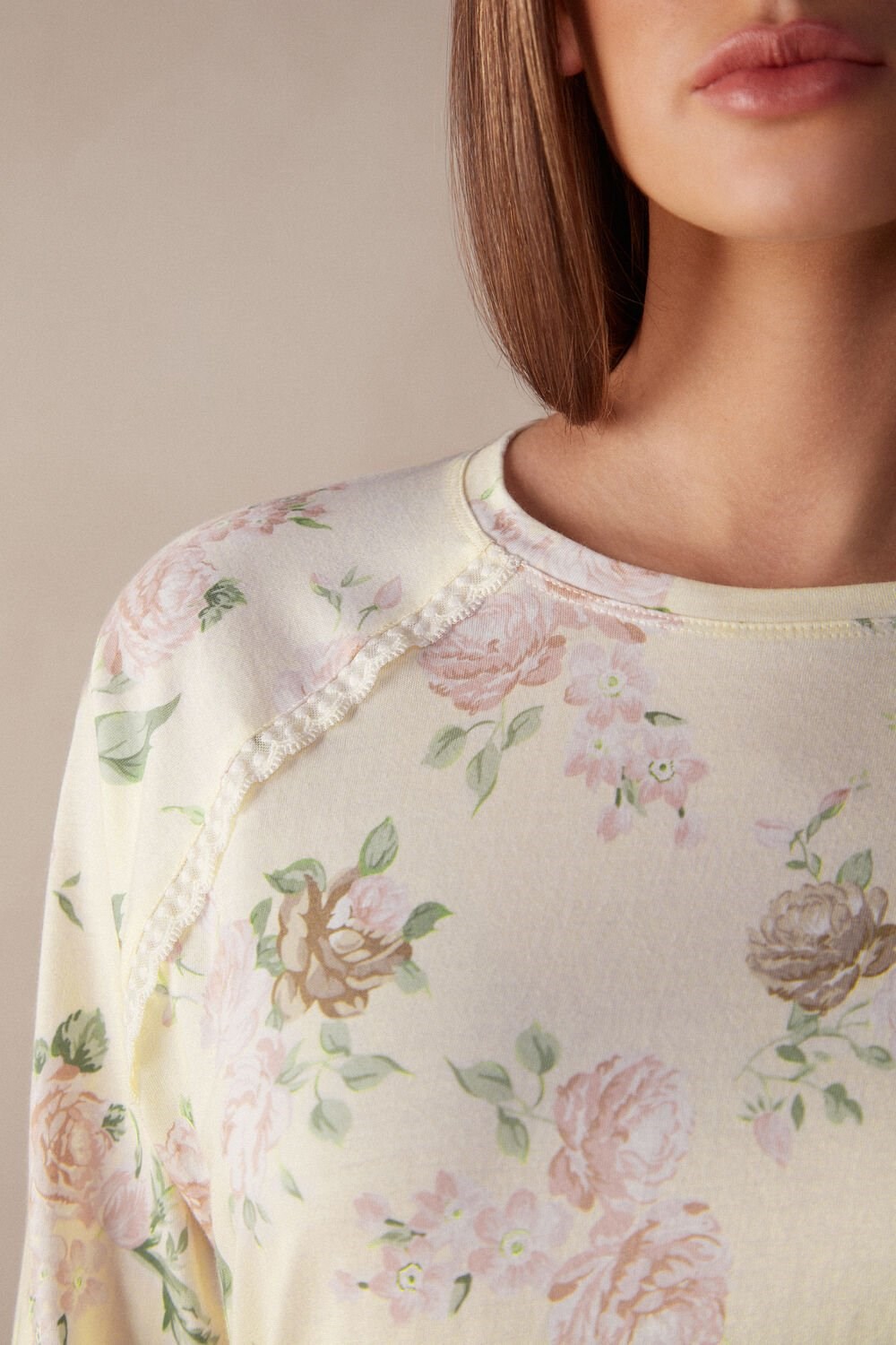 Intimissimi Scent of Roses Long Sleeve Katoenen T-shirt Print - 205j - Scent Of Roses Print | 43802DQFS