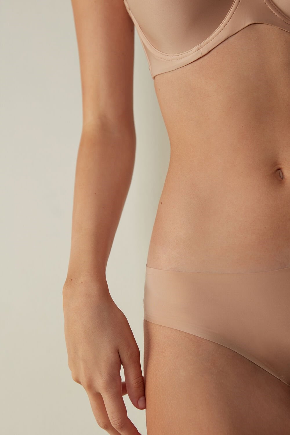 Intimissimi Seamless Microfiber Panties Beige | 40132HRAT