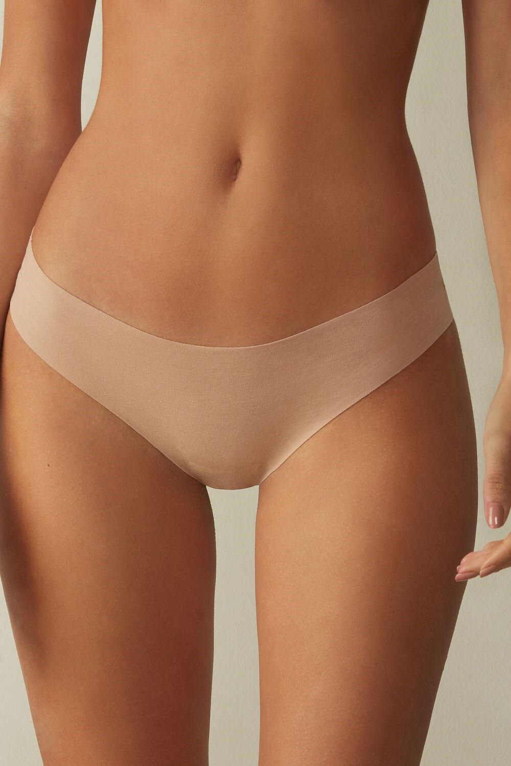 Intimissimi Seamless Supima® Katoenen Brazilian Panties Beige | 03817ZOPF