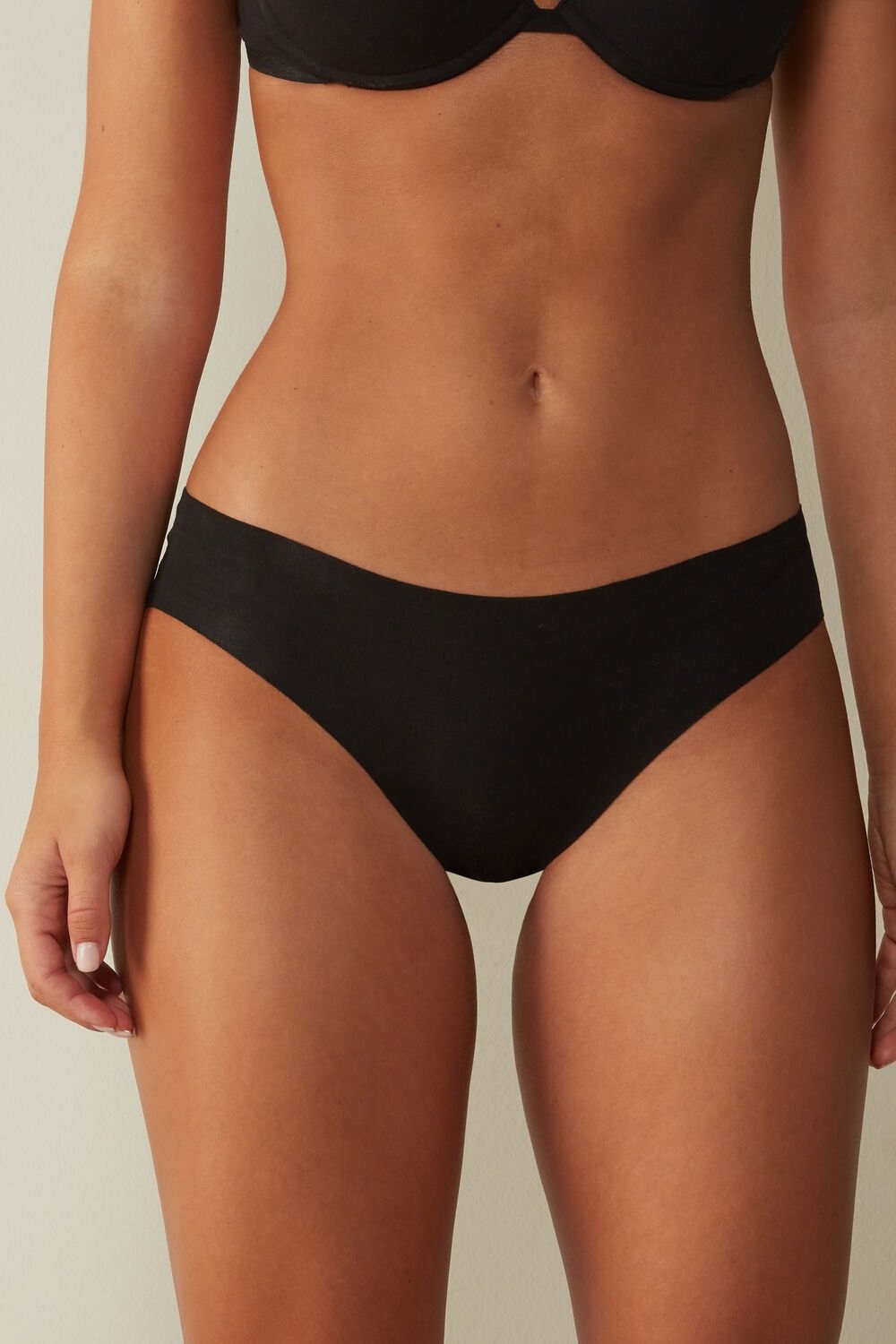 Intimissimi Seamless Supima® Katoenen Panties Zwart Zwart | 10684WJZG