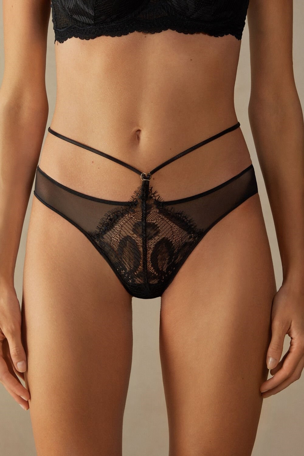 Intimissimi Sensual Unbounded Panties Zwart Zwart | 29185IONK