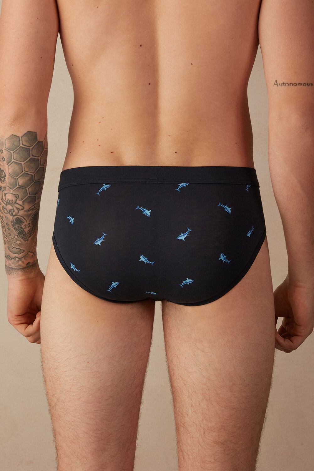 Intimissimi Shark Briefs in Natural Fresh Supima® Katoenen Blauw Blauw | 05461IUXR