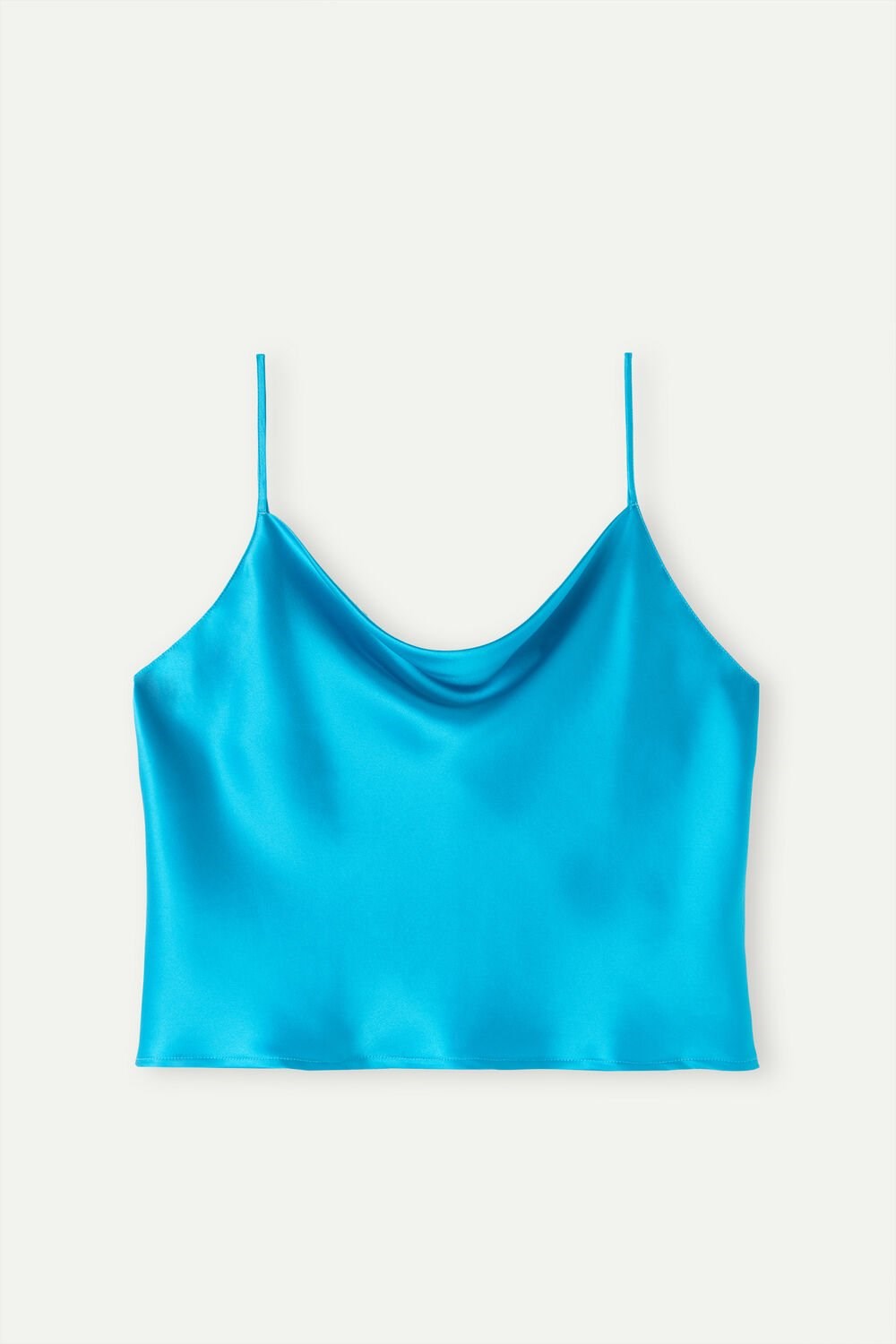 Intimissimi Silk Crop Camisole Blauw Turquoise | 34950TNSJ