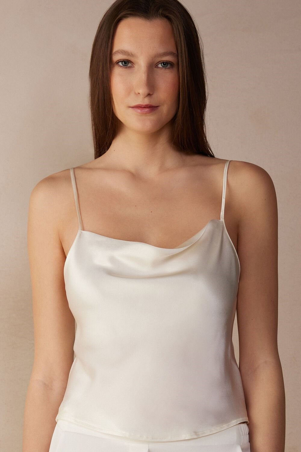 Intimissimi Silk Crop Camisole Wit | 27580PQAD