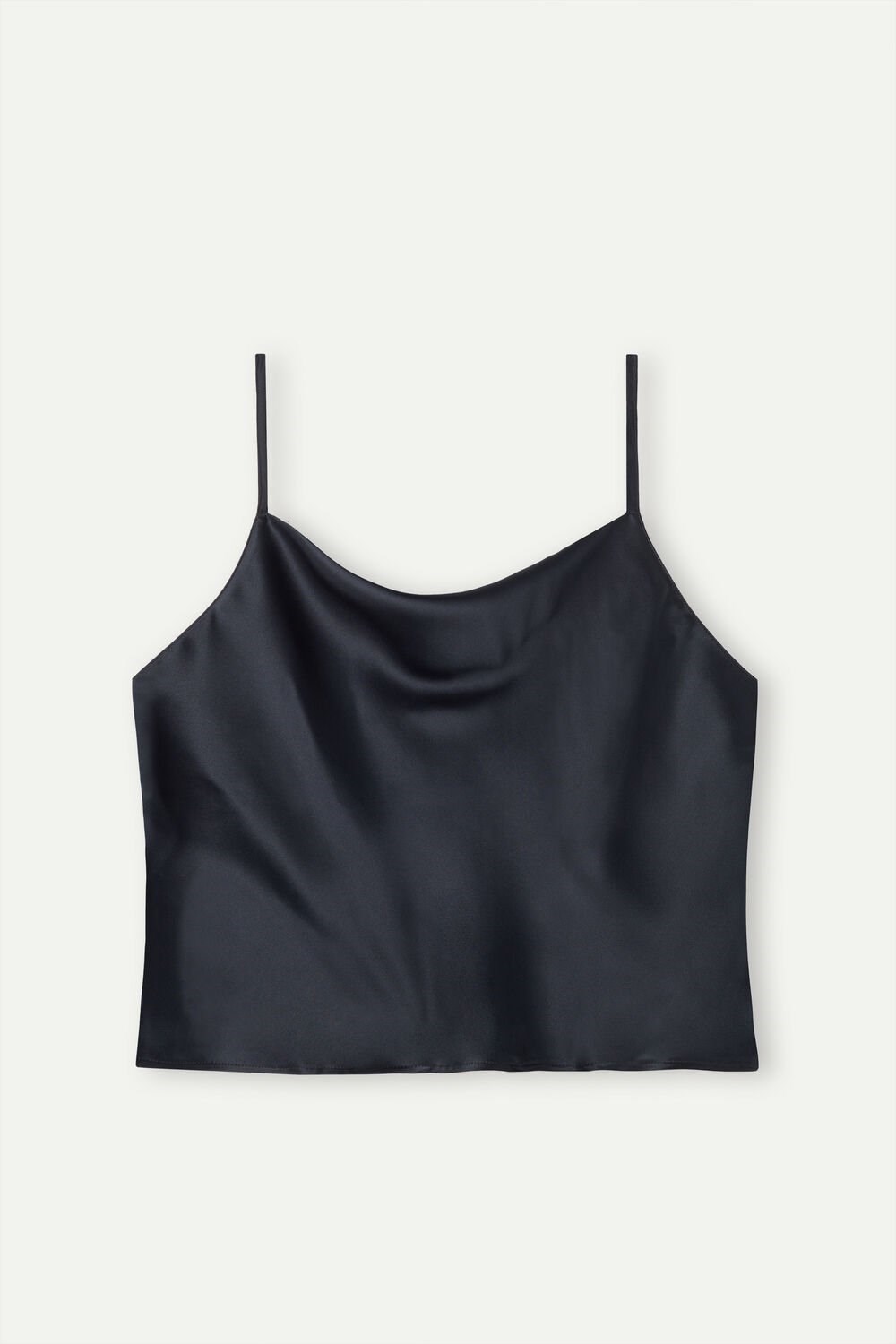 Intimissimi Silk Crop Camisole Zwart Zwart | 40987BXWK