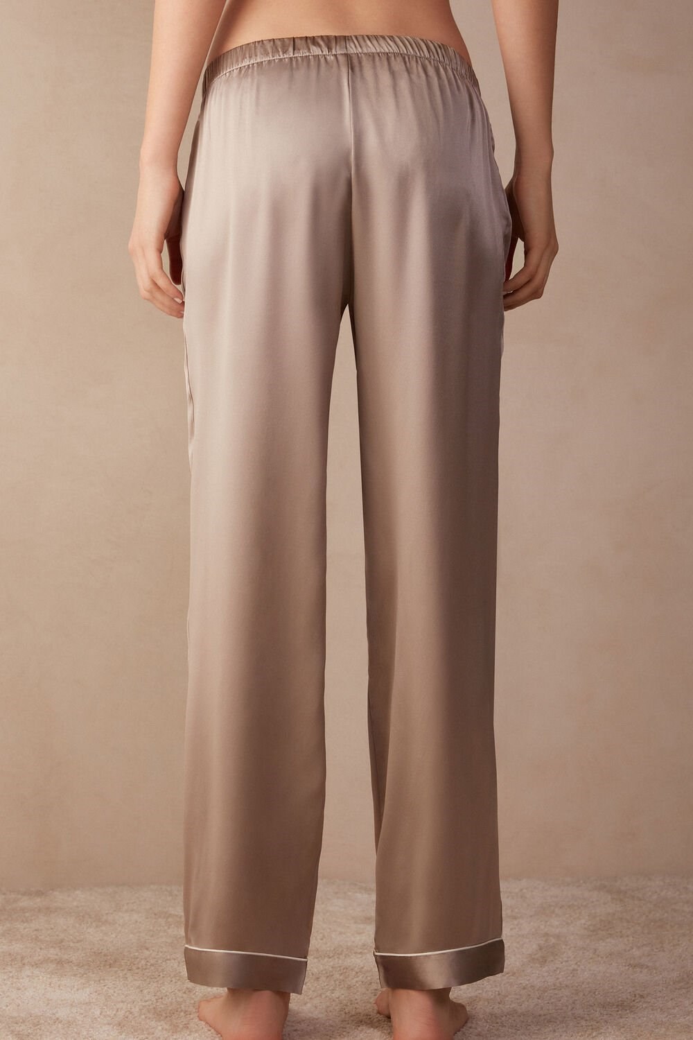 Intimissimi Silk Satin Pajama Pants Beige | 38742HWOY