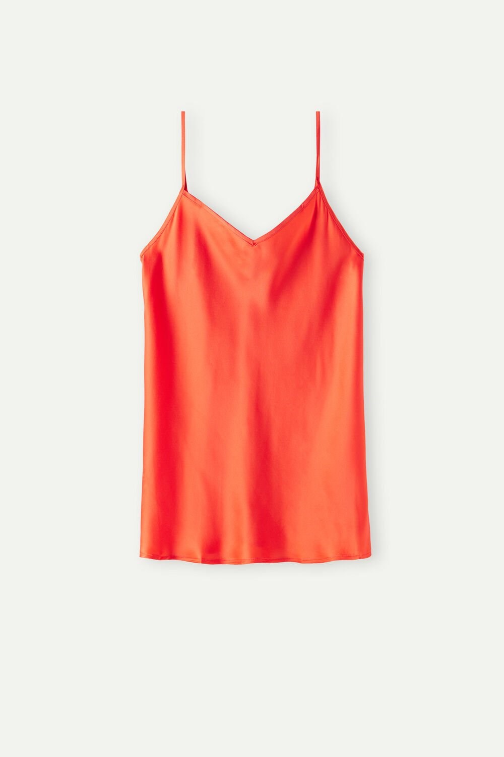 Intimissimi Silk Satin Top with V-neckline Oranje | 36571IGEJ