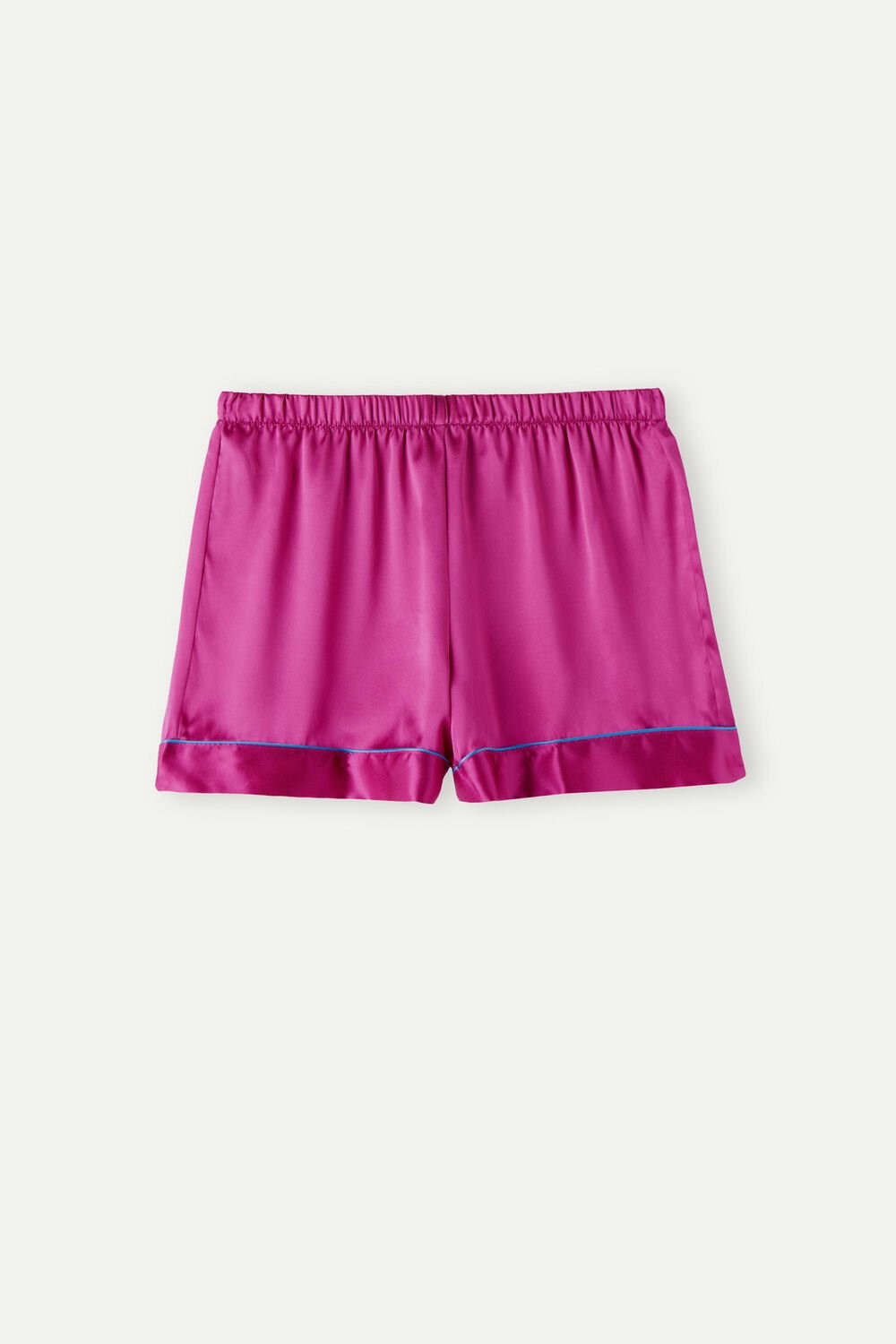 Intimissimi Silk Shorts with Contrast Trim Roze Roze | 27396LIBD