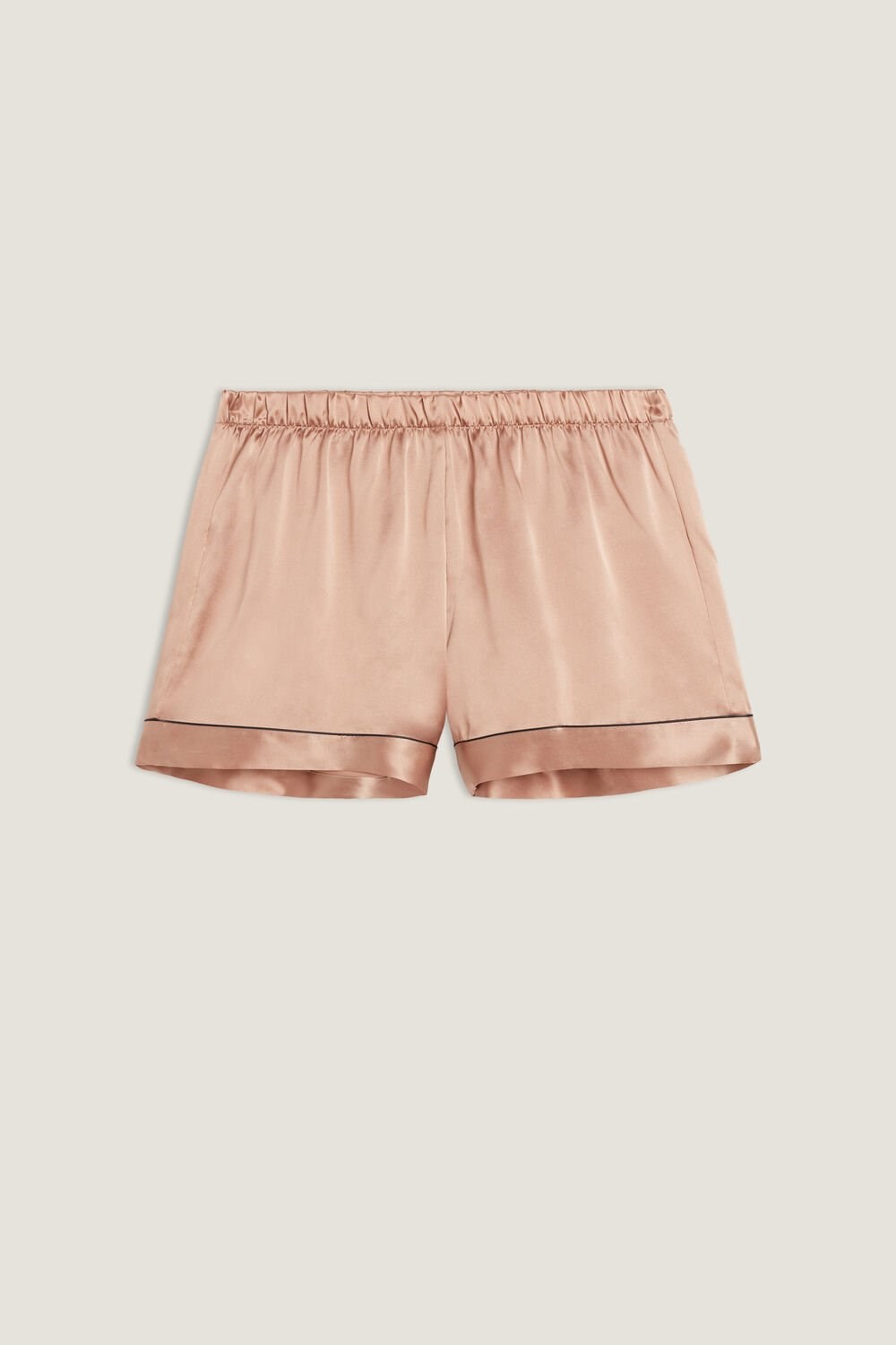 Intimissimi Silk Shorts with Contrast Trim Roze | 83201LTQA