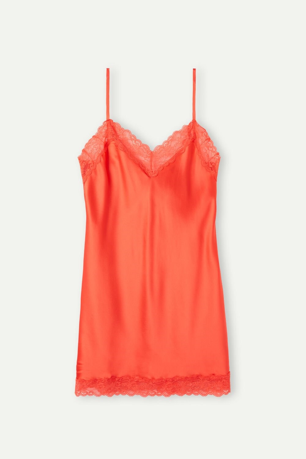 Intimissimi Silk Slip with Kanten Insert Detail Oranje | 25194HIGB