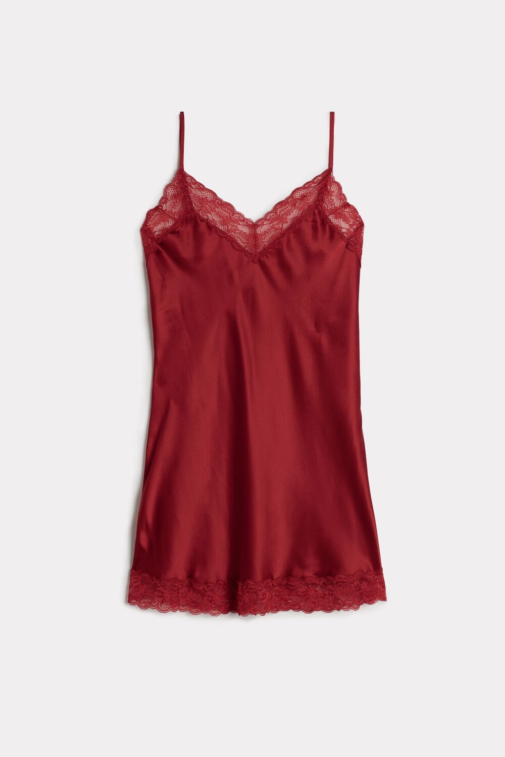 Intimissimi Silk Slip with Kanten Insert Detail Rood Rood | 25890KQOP