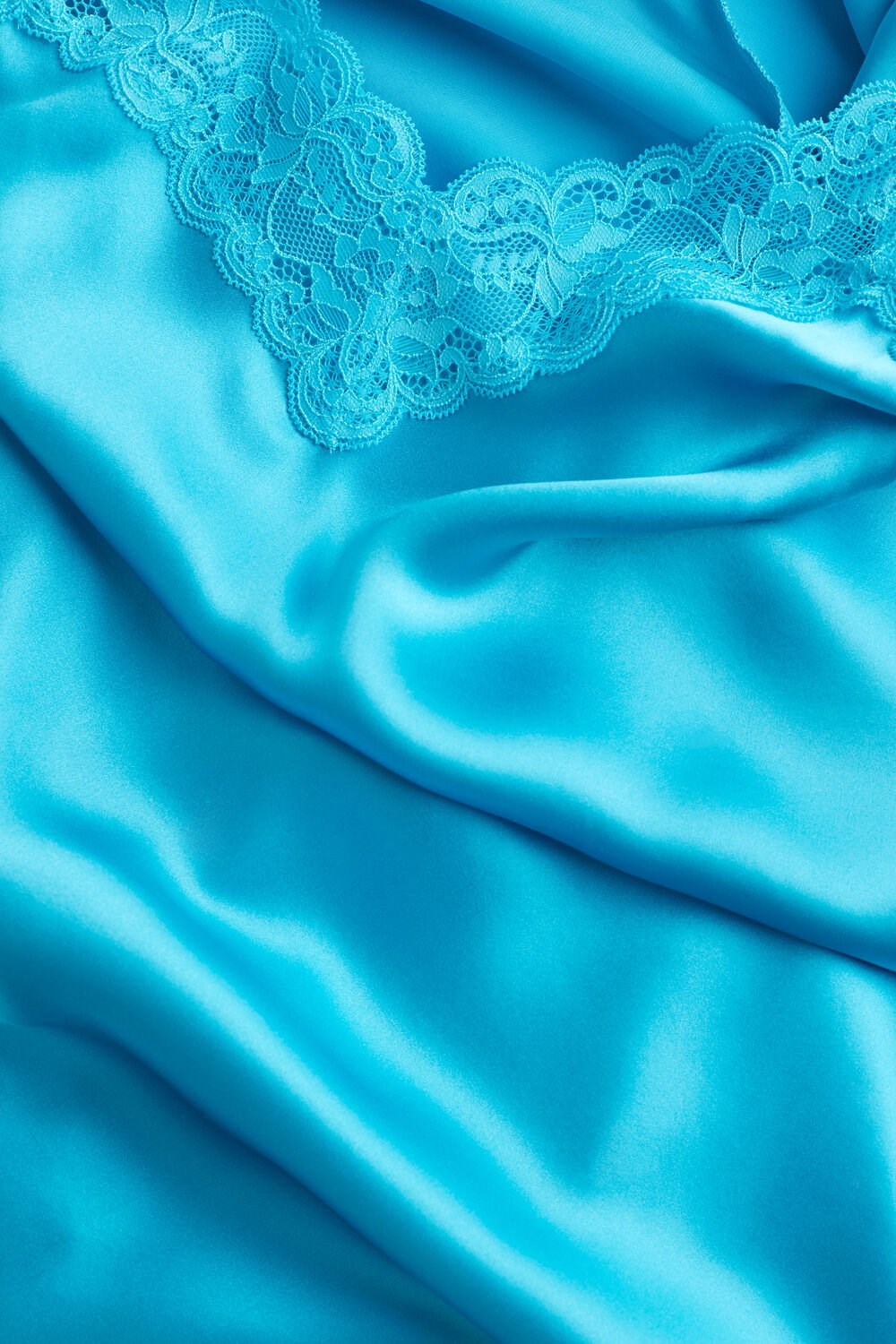 Intimissimi Silk Slip with Kanten Insert Detail Blauw Turquoise | 70293NZYV