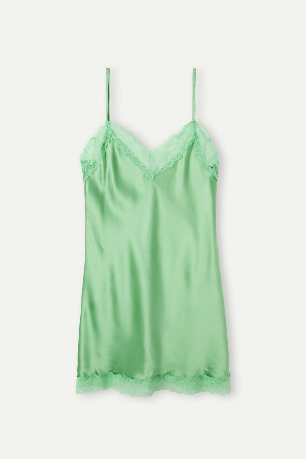 Intimissimi Silk Slip with Kanten Insert Detail Groen Mintgroen | 72014VRGT