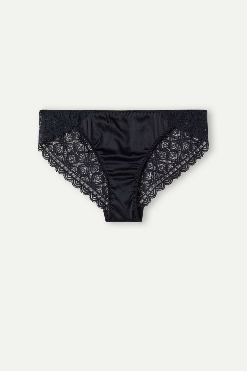 Intimissimi Silk and Kanten Briefs Zwart Zwart | 56873WINO