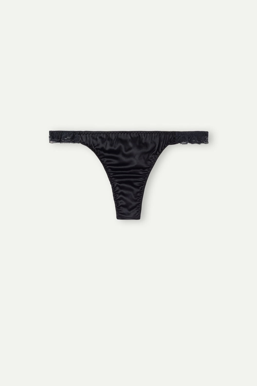 Intimissimi Silk and Kanten G-String Zwart Zwart | 16354SBLK