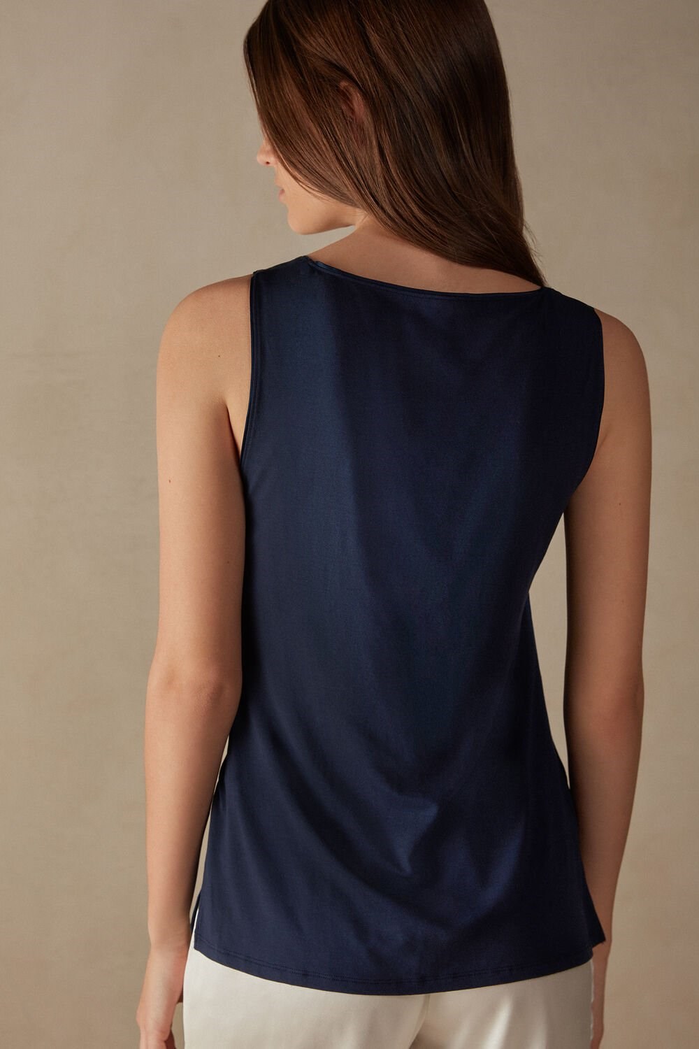 Intimissimi Silk and Modal Tank Top Blauw Blauw | 12893CYHT