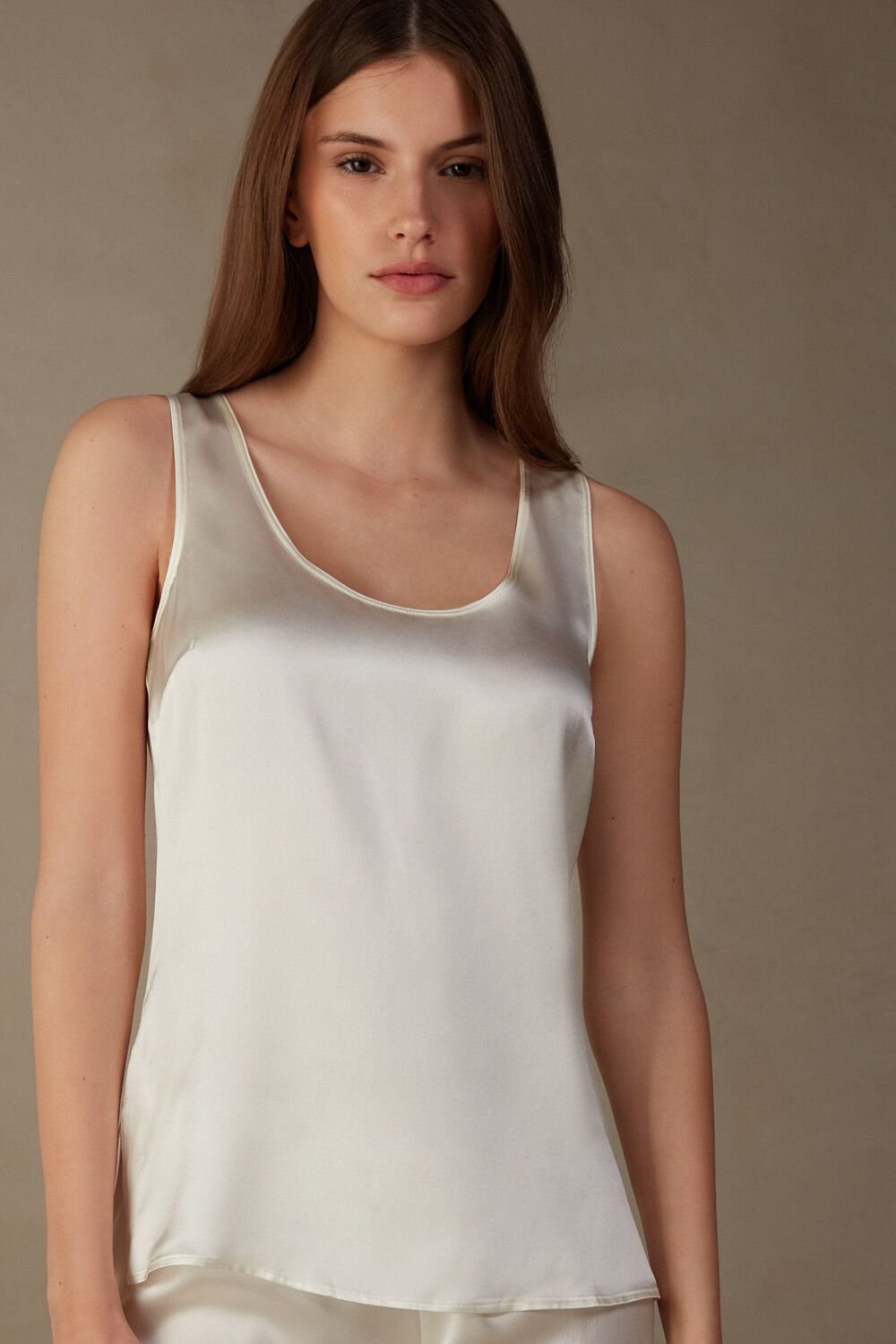 Intimissimi Silk and Modal Tank Top Wit | 58324EZLJ