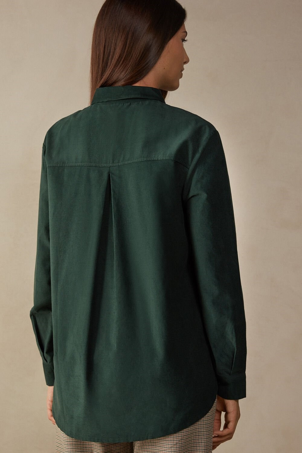 Intimissimi Slow and Cozy Velvet Shirt Groen Groen | 20576AVDE