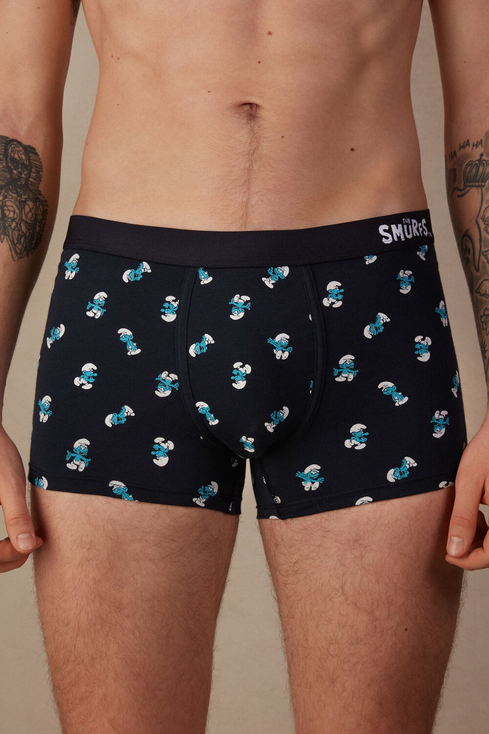 Intimissimi Smurf Boxers in Stretch Supima® Katoenen Blauw Blauw | 73841BEVT