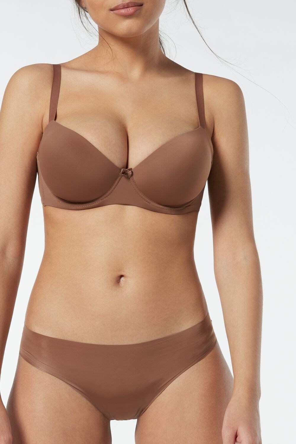 Intimissimi Sofia Microfiber Gewatteerd Balconette Bra Donkerbeige | 19528UKMS