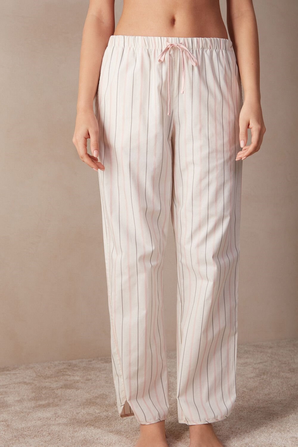 Intimissimi Soft Spring Full Length Katoenen Cloth Pants Wit Beige Roze | 38491EXSM