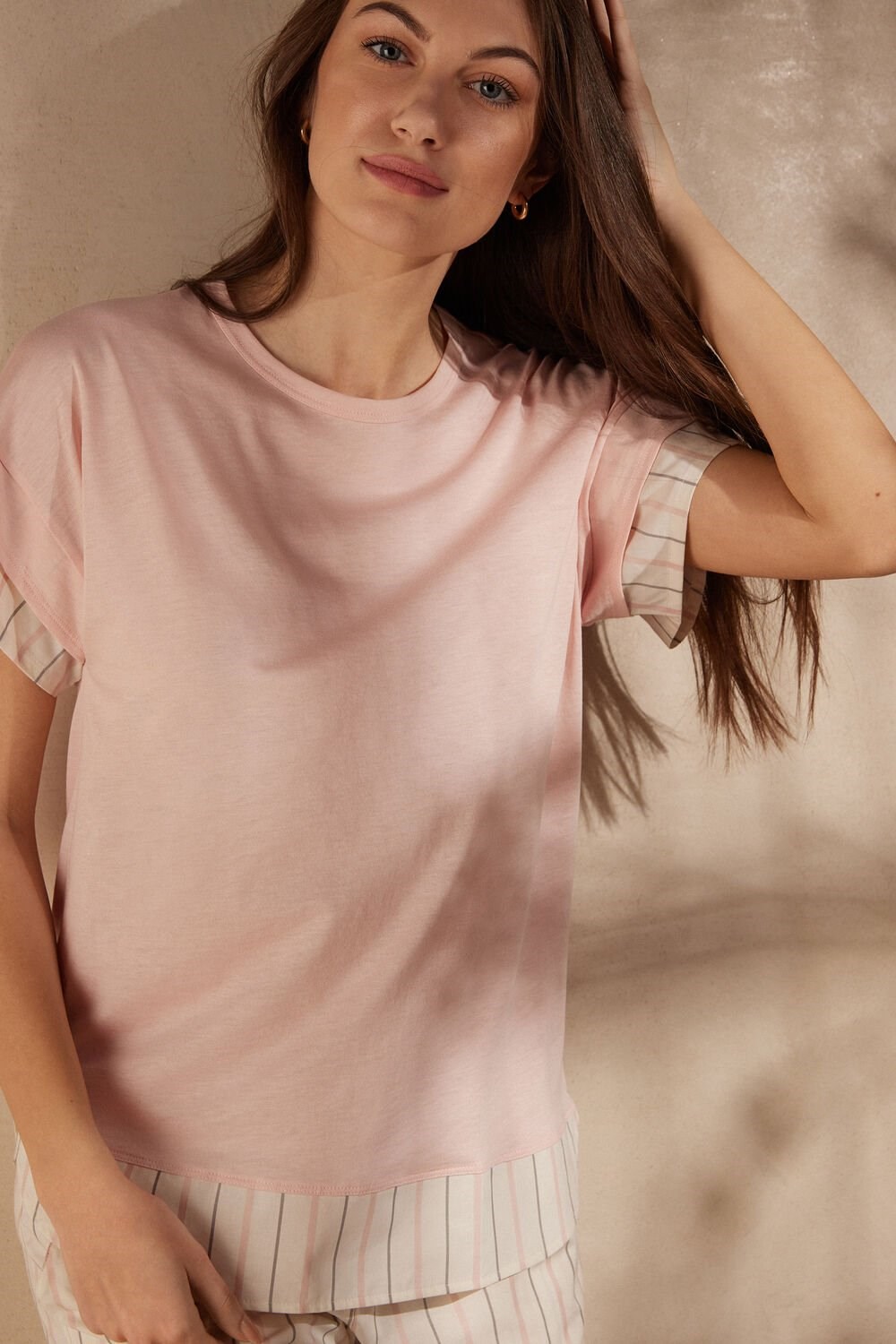 Intimissimi Soft Spring Kort Sleeve Katoenen T-Shirt Roze Roze | 25837AFCT