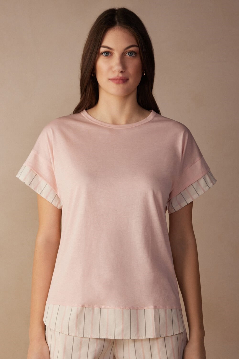 Intimissimi Soft Spring Kort Sleeve Katoenen T-Shirt Roze Roze | 25837AFCT