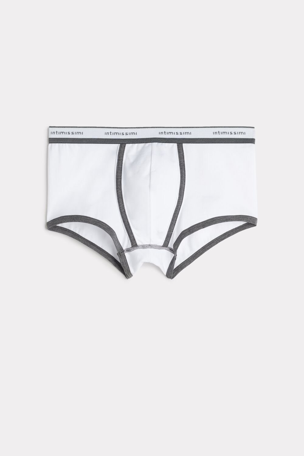 Intimissimi Stretch Supima® Katoenen Boxer Shorts with Logo Detail Grijs Wit | 10784YXGT