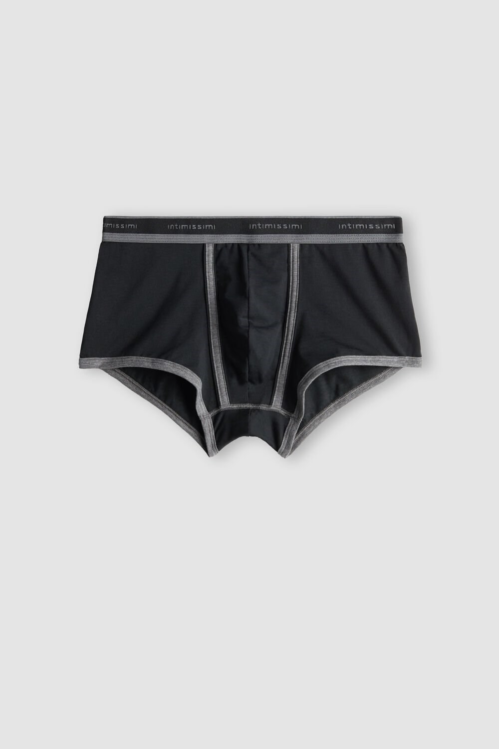 Intimissimi Stretch Supima® Katoenen Boxer Shorts with Logo Detail Zwart Zwart | 24786APJE