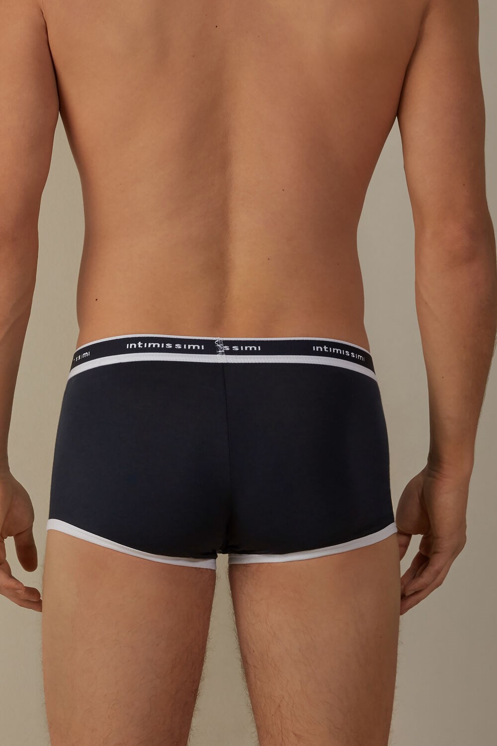 Intimissimi Stretch Supima® Katoenen Boxer Shorts with Logo Detail Blauw Blauw Wit | 25169RKPC