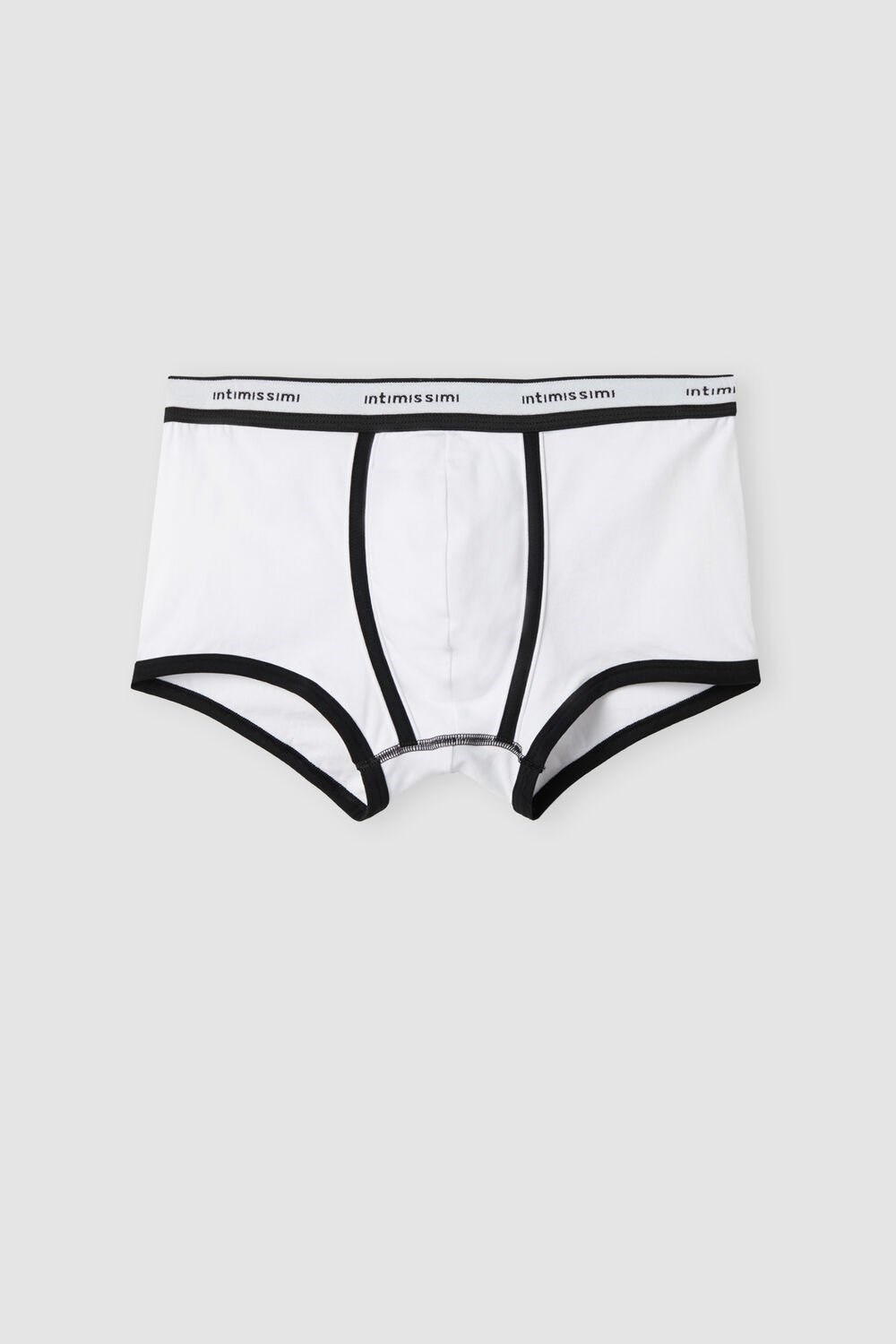 Intimissimi Stretch Supima® Katoenen Boxer Shorts with Logo Detail Gekleurd Wit Zwart | 34579OATW