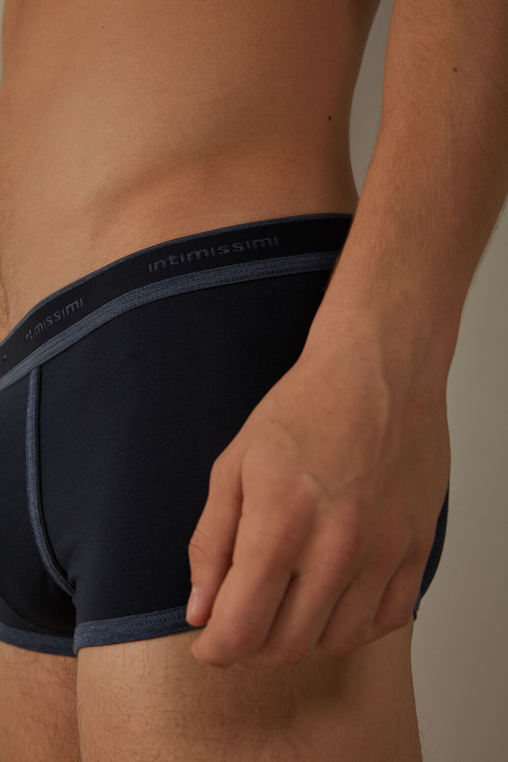 Intimissimi Stretch Supima® Katoenen Boxer Shorts with Logo Detail Blauw Blauw Blauw | 37280CXVA