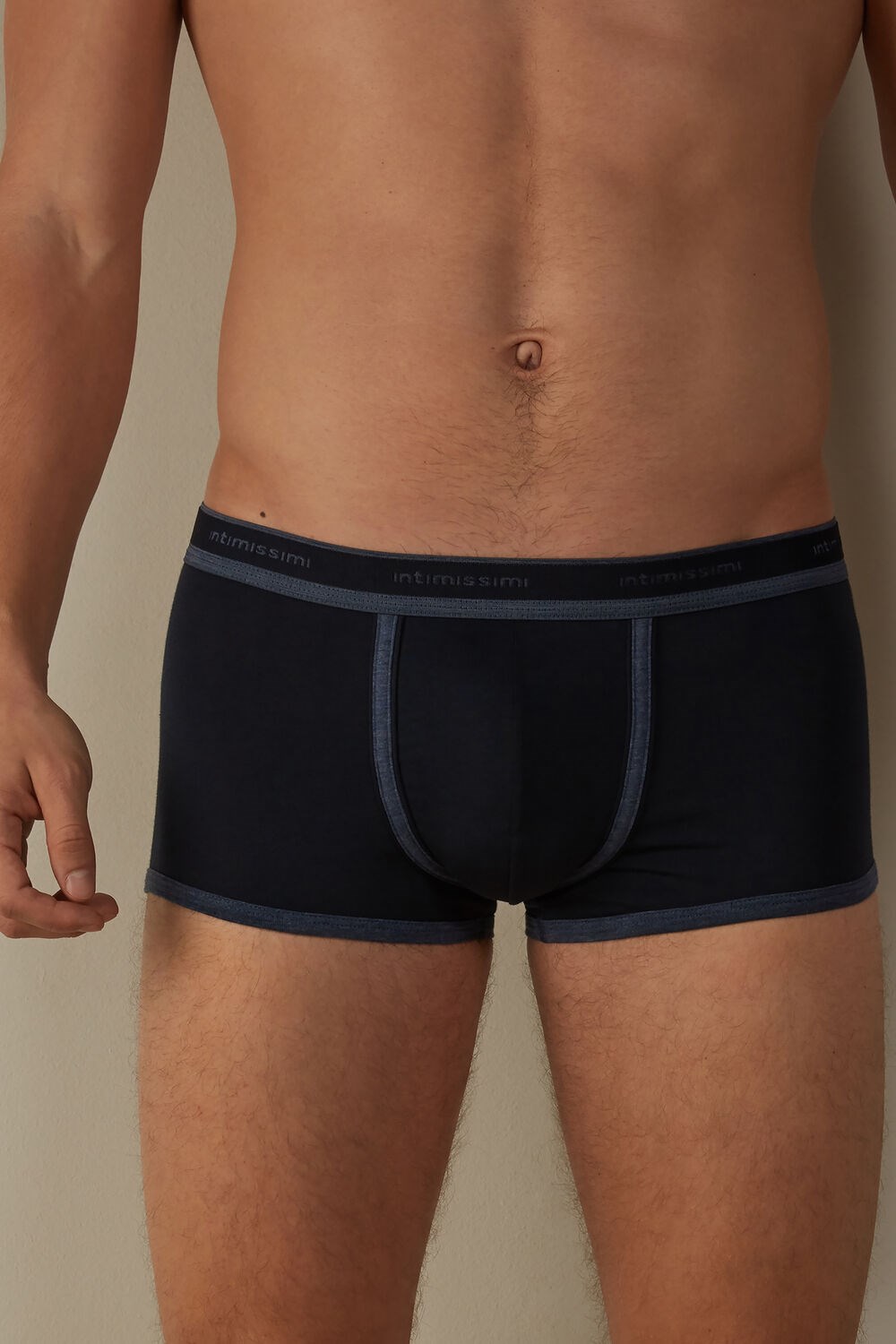 Intimissimi Stretch Supima® Katoenen Boxer Shorts with Logo Detail Blauw Blauw Blauw | 37280CXVA