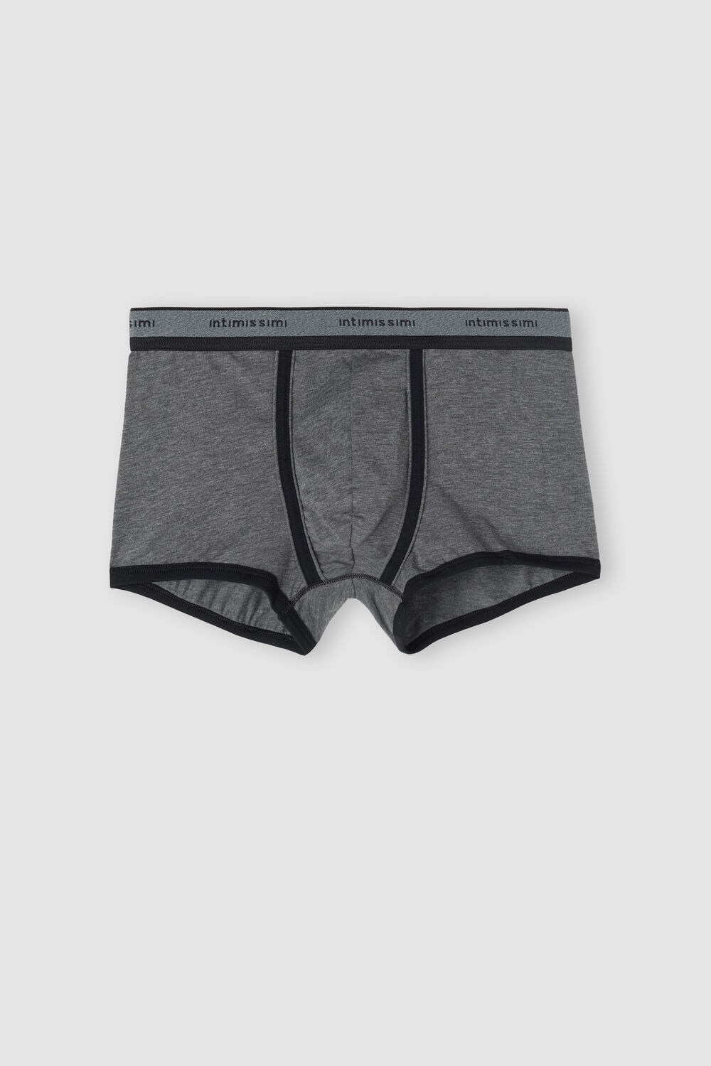 Intimissimi Stretch Supima® Katoenen Boxer Shorts with Logo Detail Zwart Grijs Zwart | 76035EIKQ