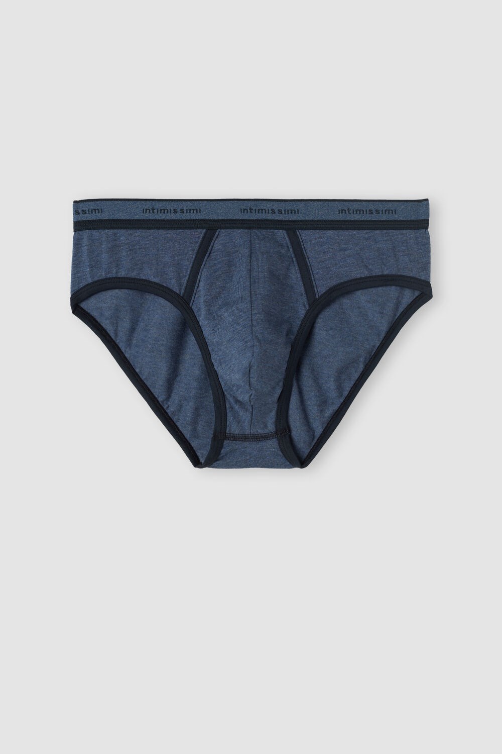 Intimissimi Stretch Supima® Katoenen Brief with Logo Detail Blauw Blauw Blauw | 12038BMUY