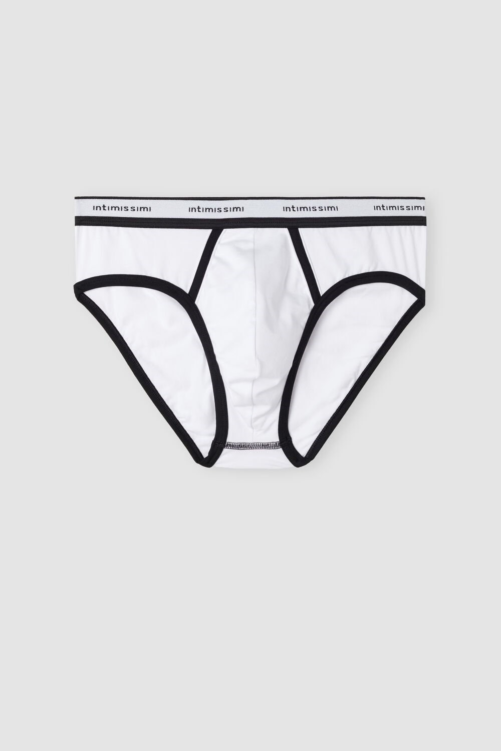 Intimissimi Stretch Supima® Katoenen Brief with Logo Detail Gekleurd Wit Zwart | 46973FDVG