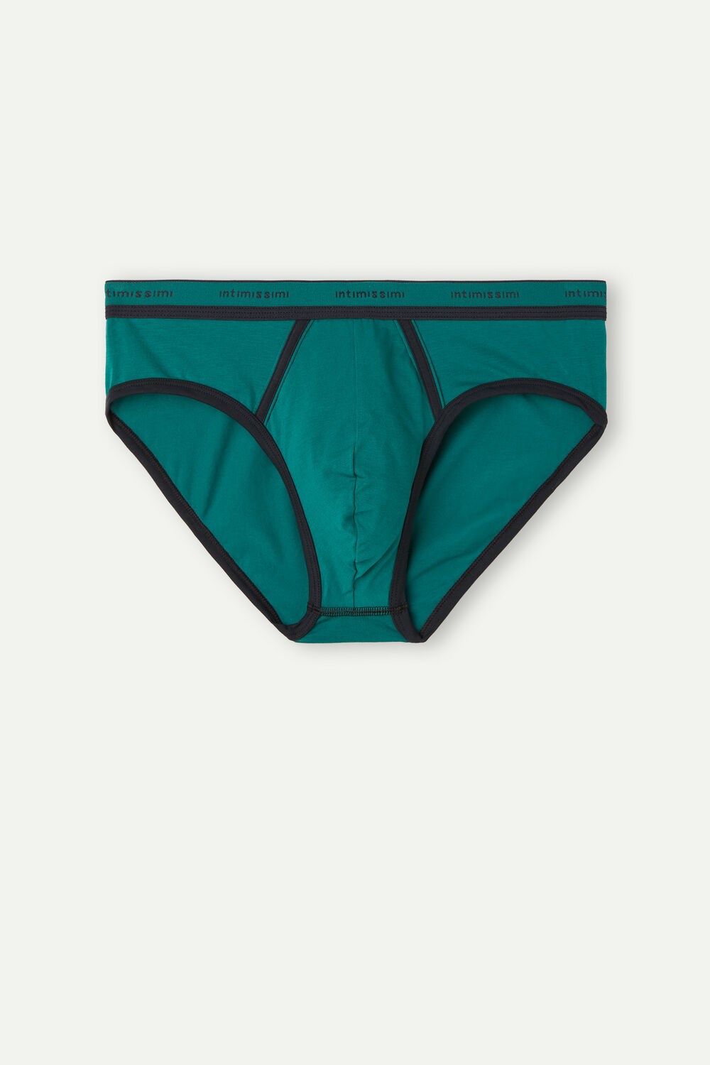 Intimissimi Stretch Supima® Katoenen Brief with Logo Detail Groen Groen Blauw | 67032MJWO