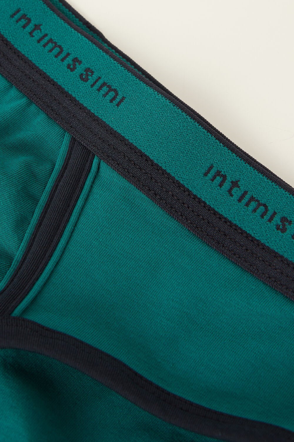 Intimissimi Stretch Supima® Katoenen Brief with Logo Detail Groen Groen Blauw | 67032MJWO