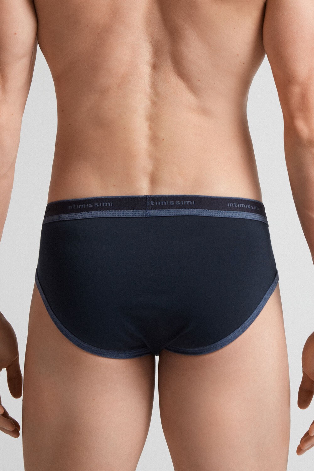 Intimissimi Stretch Supima® Katoenen Brief with Logo Detail Blauw Blauw Blauw | 91436GKNX