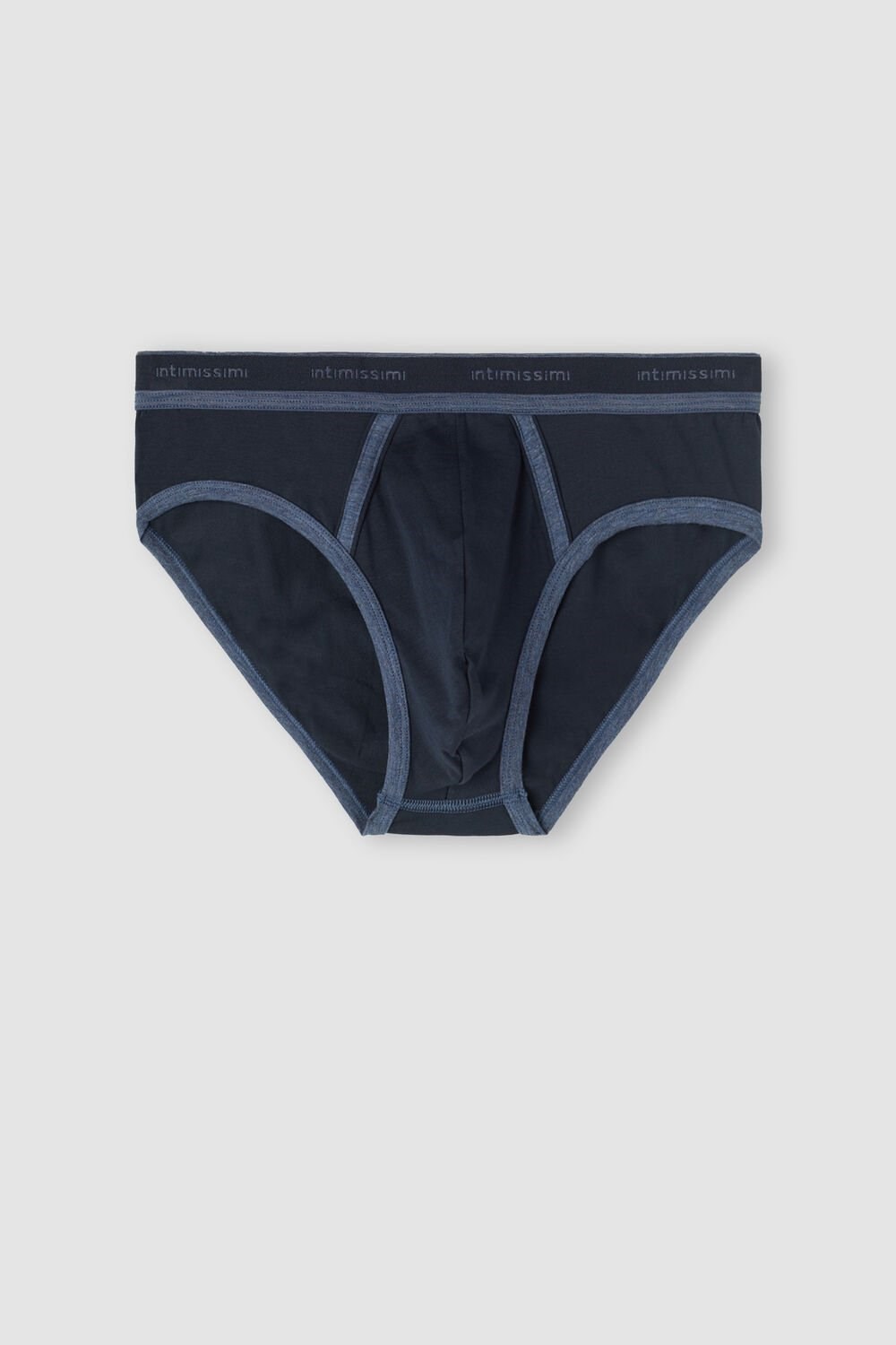 Intimissimi Stretch Supima® Katoenen Brief with Logo Detail Blauw Blauw Blauw | 91436GKNX