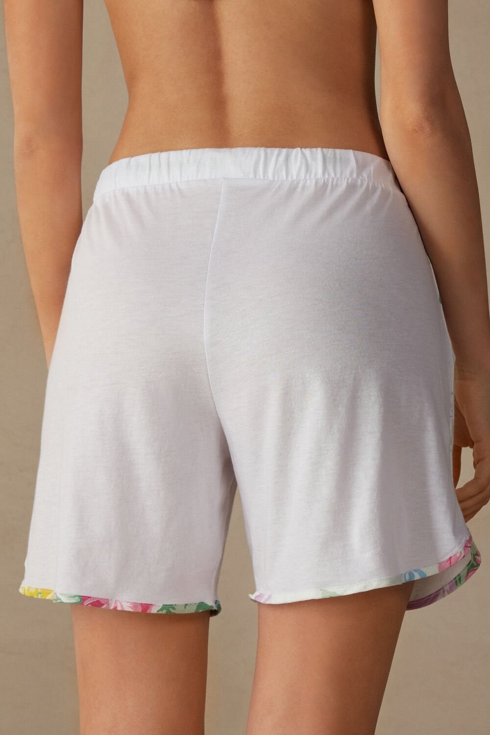 Intimissimi Summer Garden Shorts in Supima® Ultrafresh Katoenen Wit Wit | 82450KZUX