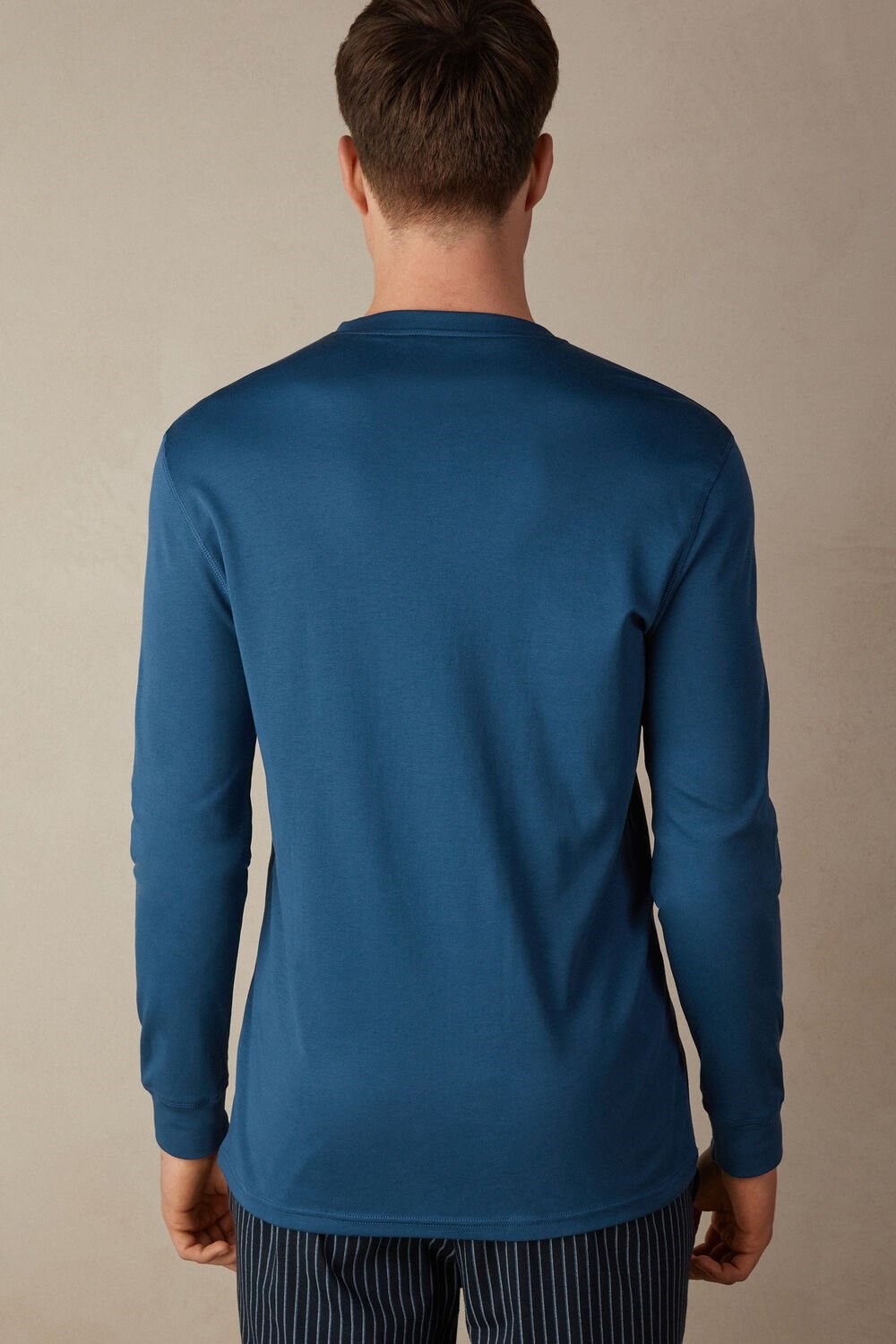 Intimissimi Supima Interlock Long-Sleeve Top Blauw Blauw | 19426PTYO