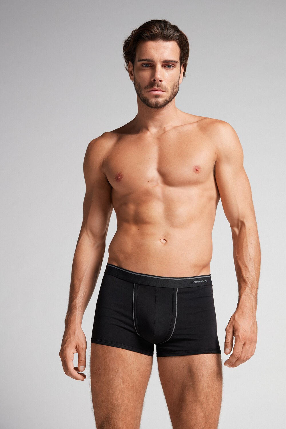 Intimissimi Supima® Katoenen Boxers Zwart Zwart Grijs | 76218AWRF