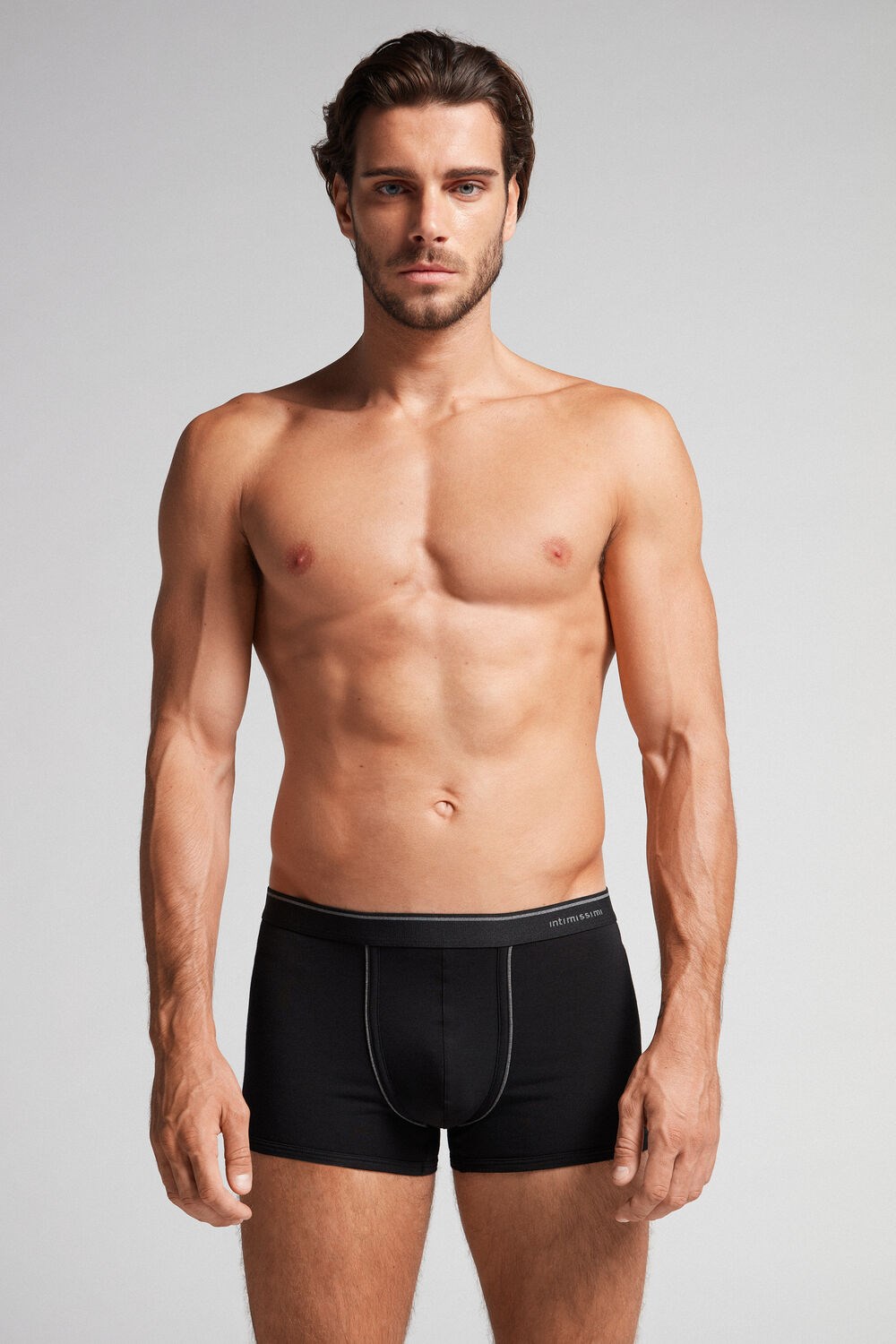 Intimissimi Supima® Katoenen Boxers Zwart Zwart Grijs | 76218AWRF