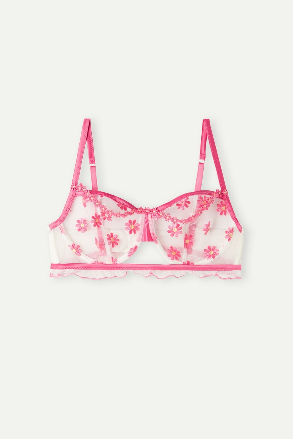 Intimissimi Sweet Like Daisies Balconette Bra Wit Fuchsie Roze Wit | 53298MLEG