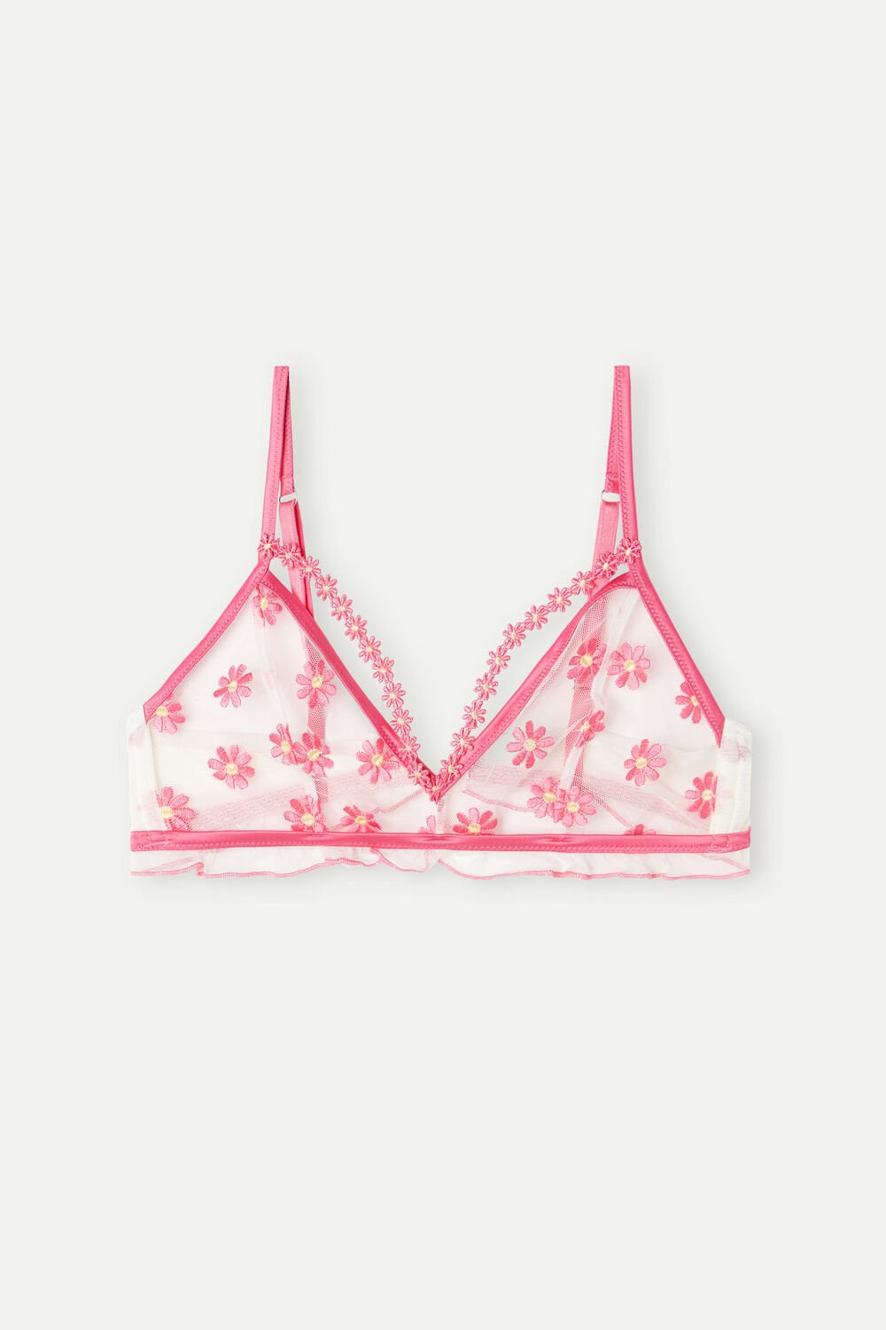 Intimissimi Sweet Like Daisies Triangle Bra Wit Fuchsie Roze Wit | 45891VPJF