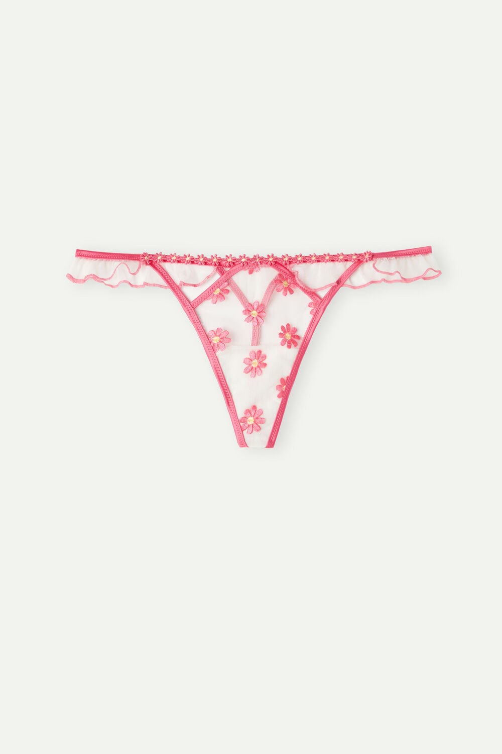 Intimissimi Sweet Like Daisies ‘80s Stijl String Wit Fuchsie Roze Wit | 42089QHWP