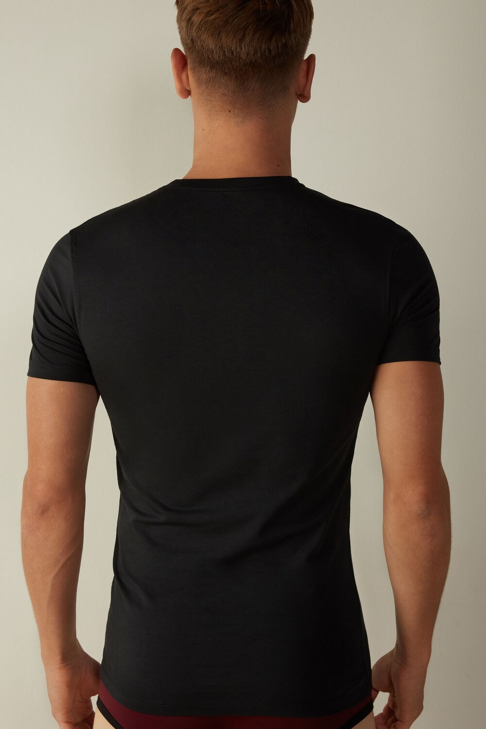 Intimissimi T-shirt in Stretch Supima® Katoenen Zwart Zwart | 24150RZCU