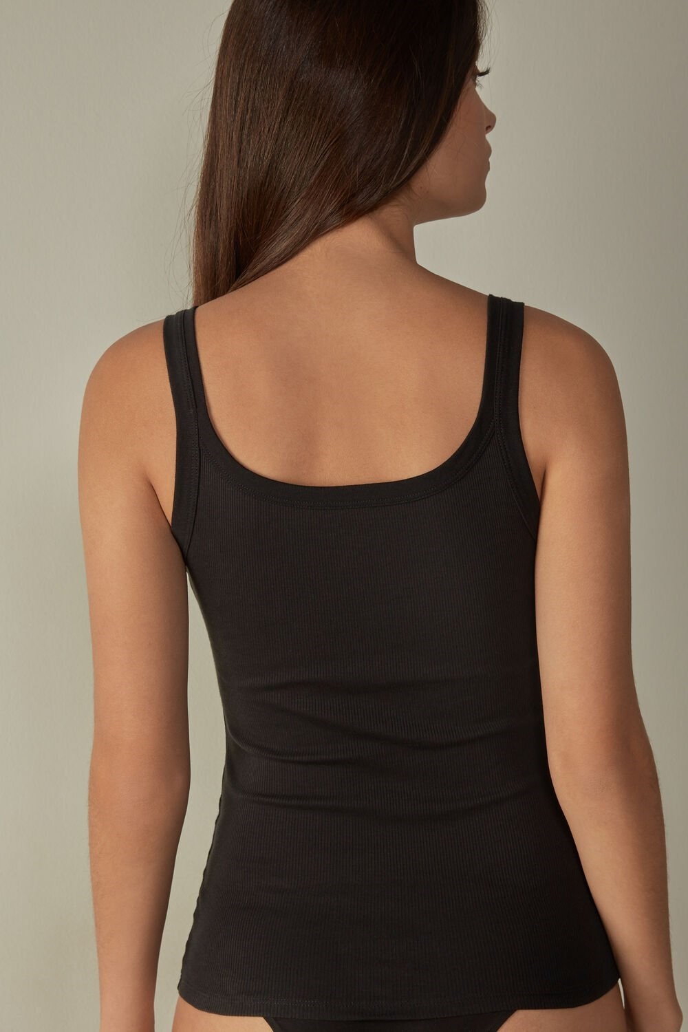 Intimissimi Tank Top in Supima® Katoenen Zwart Zwart | 14058BINJ