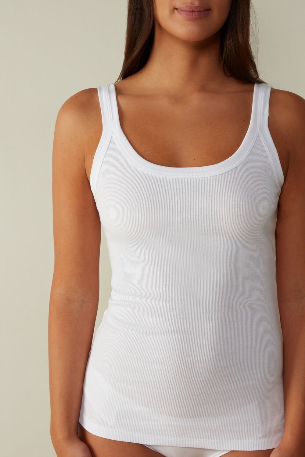 Intimissimi Tank Top in Supima® Katoenen Wit | 83506FKHQ